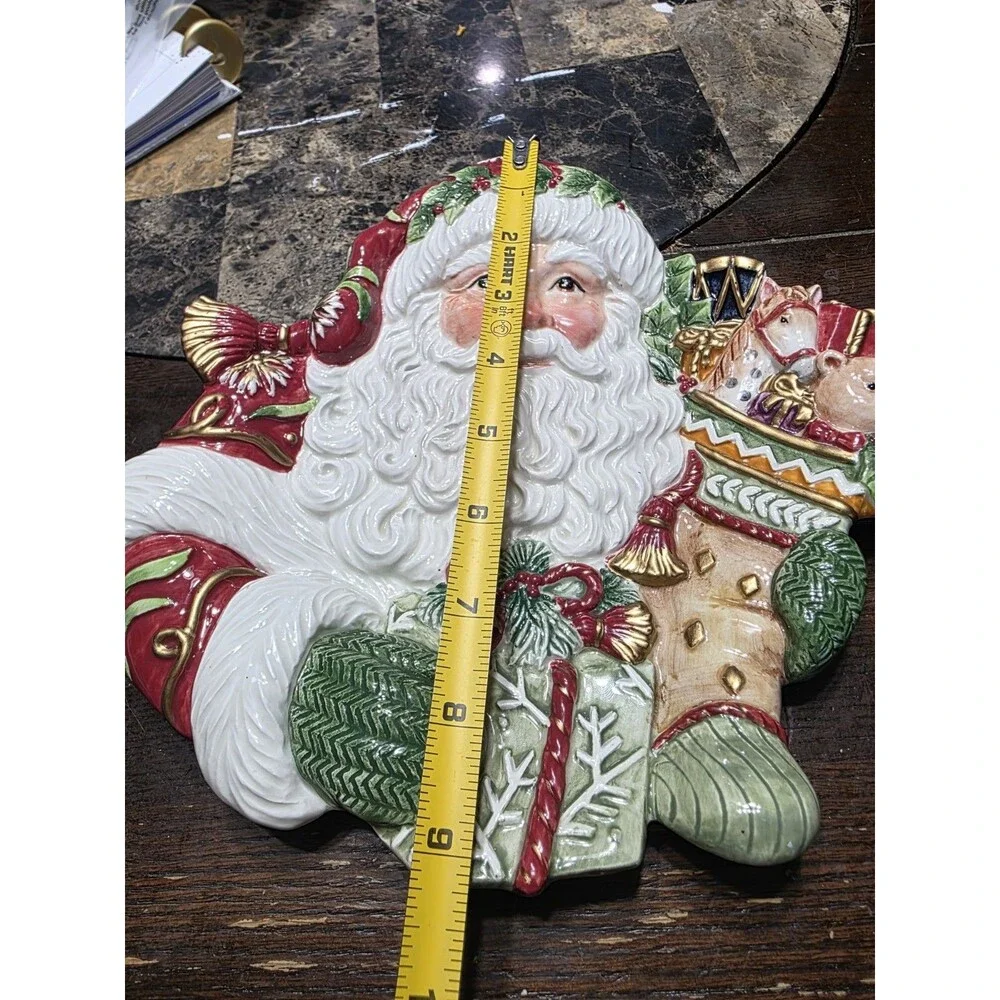 Fitz & Floyd WINTER HOLIDAY SANTA 3D Tidbit Plate Christmas Appetizer Dish